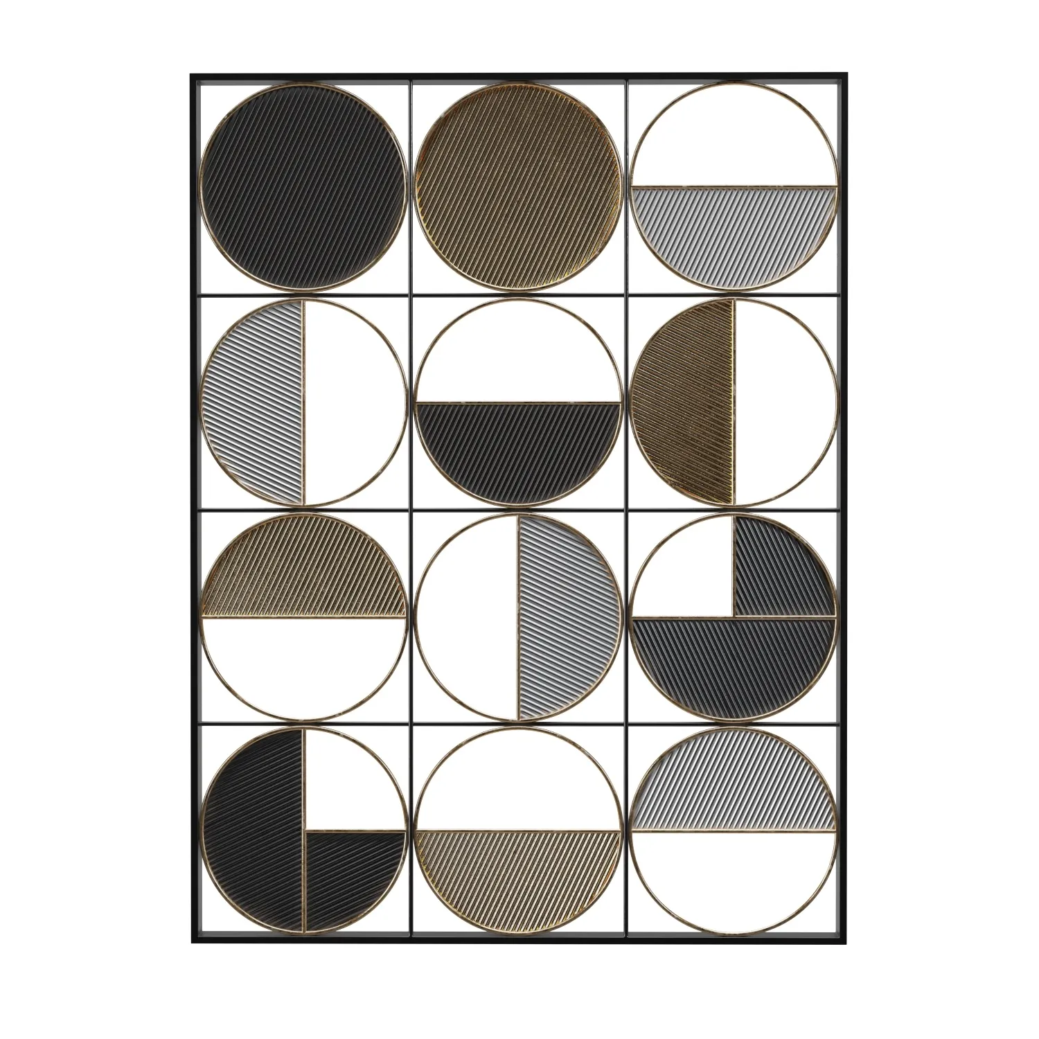 Half Circle 40 High Multi Color Metal Wall Art PBR 3D Model_01